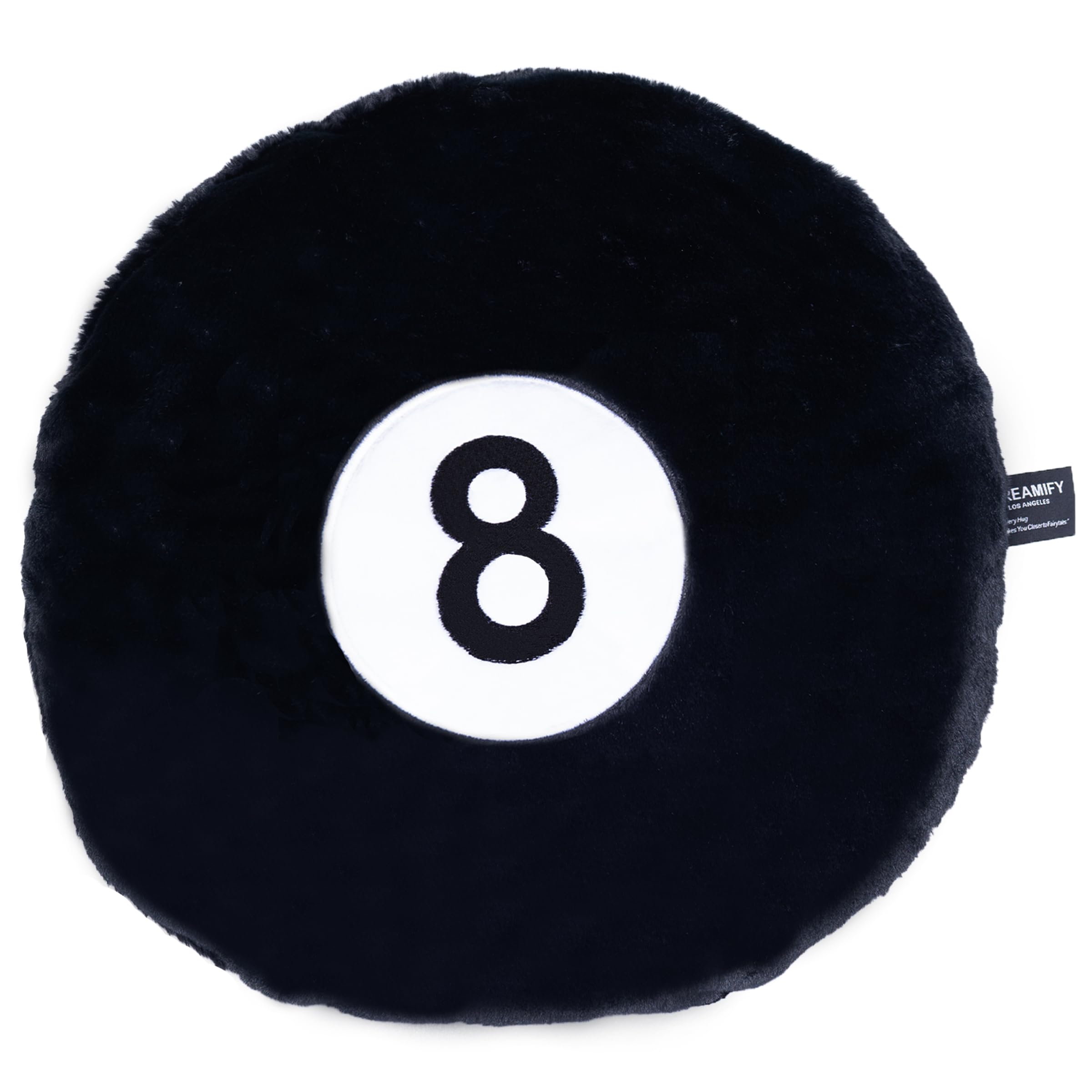Photo 1 of DREAMIFY Billiard Ball Throw Pillow, Large 17'' Round Black 8-Ball Soft Plush Cushion for Home and Pool Table DecorationPerfect Gift for Billiard Lovers