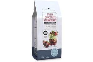 Paramount Roasters Limited Edition Dubai Chocolate Strawberry Flavored Ground Coffee, 12oz Medium Roast