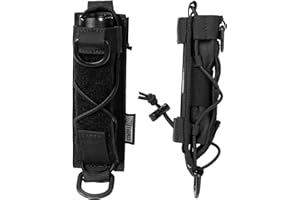 OneTigris Flashlight Holster Molle Flashlight Holder for Belt Tactical Pouch for Torch Linear Hand Tool with Open-top MOLLE S