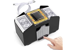 Lineba Card Shuffler 4 Deck Automatic, USB-Power & Battery-Operated Electric Shuffler Machine, Playing Card Shuffler for UNO,Poker,Home Card Games