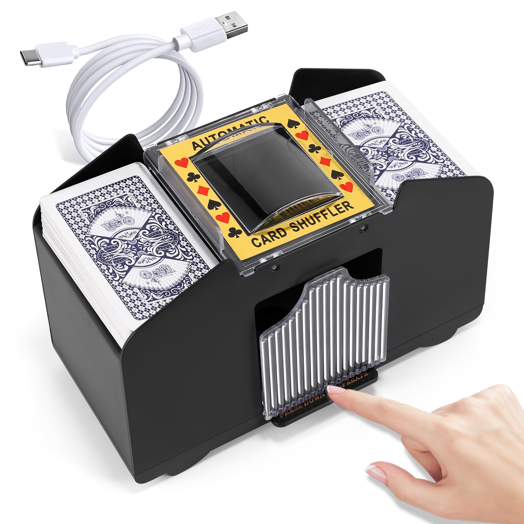 Photo 1 of Lineba Card Shuffler 4 Deck Automatic, USB-Power & Battery-Operated Electric Shuffler Machine, Playing Card Shuffler for UNO,Poker,Home Card Games