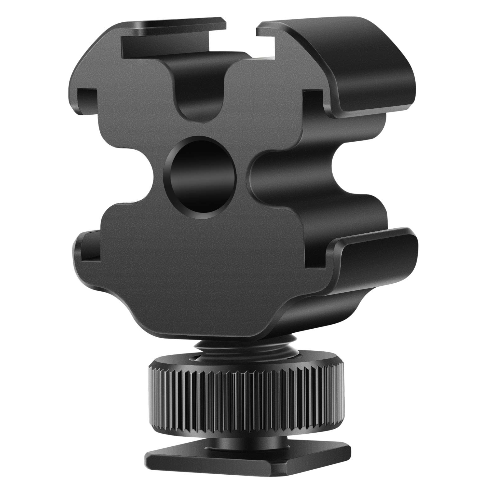 Neewer Camera Cold Shoe Mount Adapter with Triple Cold Shoe Bracket and 1/4" Screw Hole, Aluminum Alloy Shoe Mounts Compatible with Nikon Canon Sony Compact Cameras/Video Light/Microphone/Monitor