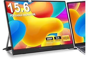 QGE Portable Monitor for Laptop, 15.6'' 1080P FHD Laptop Screen Extender Dual Monitor- USB C HDMI Plug & Play Laptop Monitor Extender Speaker & Stand for Wins,Mac,Phone,Switch,PS4/5