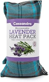 Cassandra Cotton Tartan Heat and Cool Pack 42cm Wheat Lavender UK Made view 2