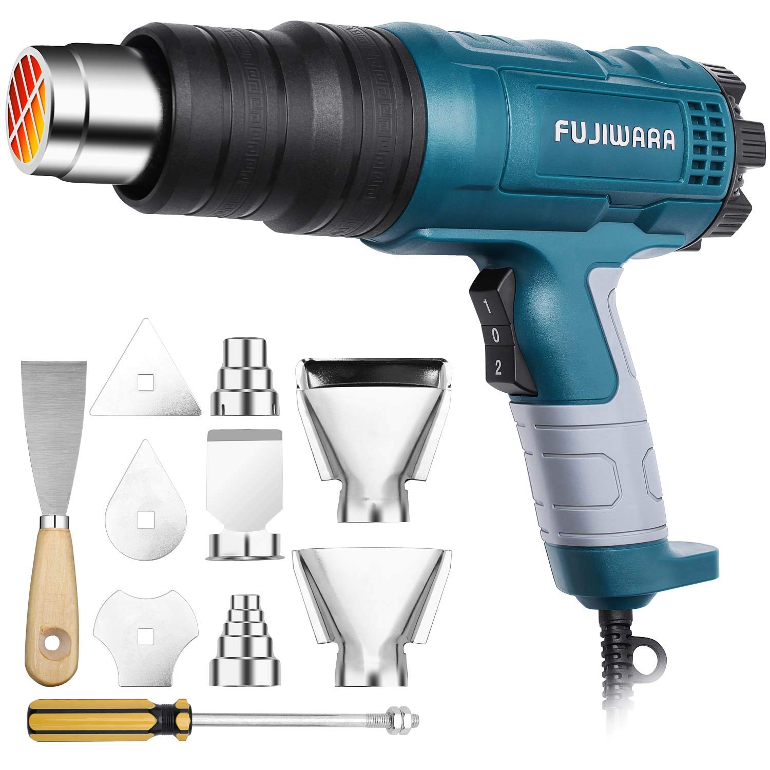 Photo 1 of Heat  Kit 1500W with Dual-Temperature 5 Nozzles,Hot Air Gun 122?F-1022?F Heating in Seconds for DIY Shrink PVC Tubing/Wrapping/Crafts,Stripping Paint (1500W 2 Gears Temp Setting)