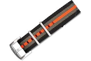BluShark, Original Collection Military-Style Waterproof Watch Strap, Fits All Timepiece Brands, Durable Nylon Wristwatch Accessories with Stainless Steel Buckle - 18mm, 20mm, 22mm & 24mm Watch Bands