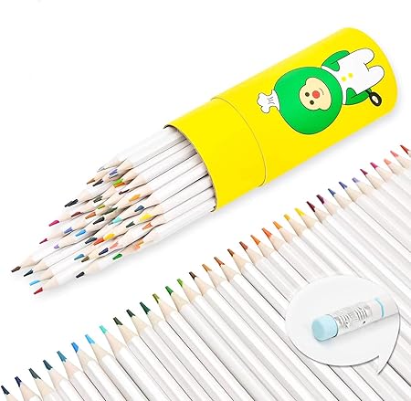 Amazon 色鉛筆 画材セット 48色 消しゴム 油性色鉛筆 文房具 塗り絵 プレゼント用 子供 学生 大人向け 学校教材用 野外写生 室内絵作り 絵の具 アート鉛筆 塗り絵 美術 描き用 スケッチ用 プレゼント用 写生 消しゴム付き 色鉛筆 文房具 オフィス用品