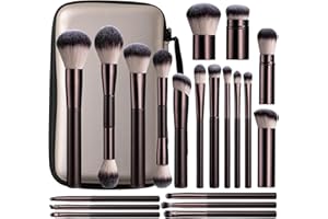 Professional Makeup Brushes BS-MALL With Travel Case - Kabuki Brush Eyeshadow Brush, Concealer Brush, Blush Brush Bronzer & Foundation Brush 20 Pcs, Labeled Daily Use & Versatile Occasions