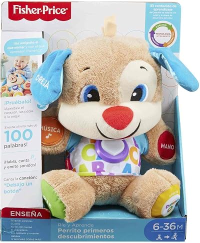 Fisher-Price First Discovery Puppy Toy Baby 6 Months Multicoloured Spanish