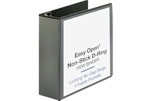 Sparco Locking D-Ring View Binder, 4-Inch Capacity, 11 x 8-1/2 Inches, Black (SPR26964)
