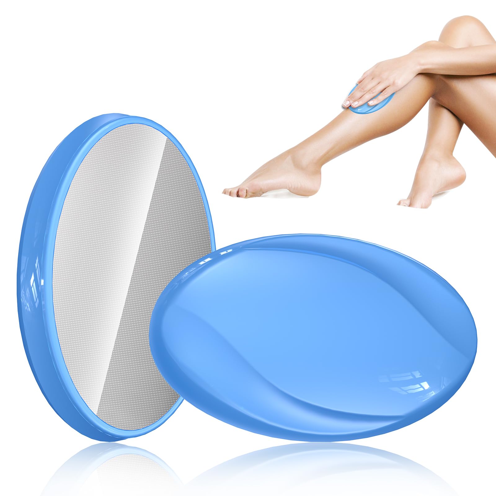 Crystal Hair Eraser for Women and Men, Reusable Crystal Hair Remover - Portable Magic Hair Removal Device - Painless Solution for Back, Arms, and Legs (Blue)