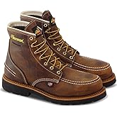 Thorogood 1957 Series 6” Waterproof Steel Toe Work Boots for Men - Full-Grain Leather with Moc Toe, Comfort Insole, and Slip-Resistant Heel Outsole; EH Rated