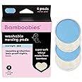 Bamboobies Overnight Nursing Pads, Ultra-Soft Velour, Reusable and Washable for Nightly Use, Leak-Proof Pads for Breastfeeding, 4 Pads