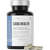 LES Labs GABA Health Supplement for Calm, Relaxation &amp; Sleep, 90 Capsules | Calm, Relaxation, Stress &amp; Sleep Support, GABA, L-Theanine, Magnesium Glycinate, Taurine, Passionflower, Skullcap, Non-GMO