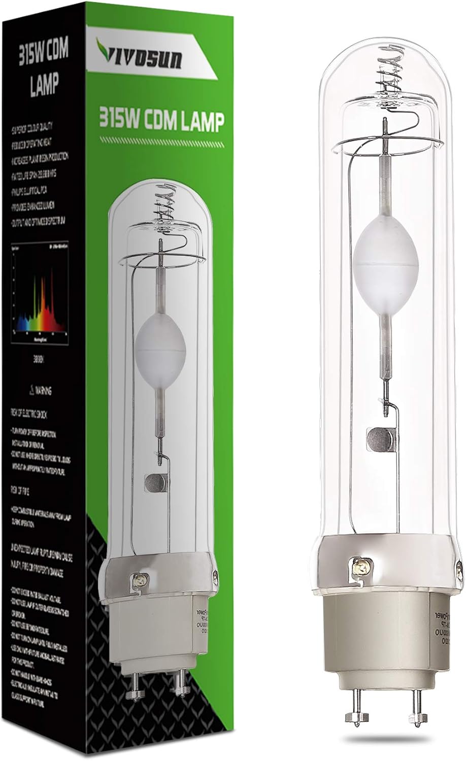 VIVOSUN 315W FullSpectrum 3000K Ceramic Metal Halide Grow Light Bulb