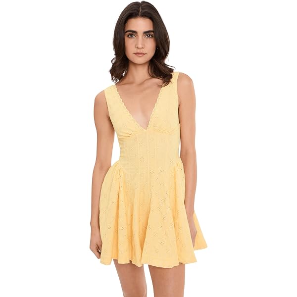 Free People Womens Ilektra Cotton Lace Trim Mini Dress White M at Amazon  Women's Clothing store