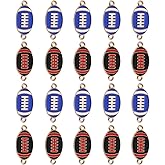 MECCANIXITY Football Charm for Jewelry Making, Enamel Alloy Rugby Ball Game Sports Charm Pendants for Bracelet Necklace Earrings DIY Craft