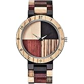 Inverted Geometric Wood Watch Creative Quartz Watch for Men Hand-Made Wooden Watches