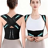 Posture Corrector for Men and Women, Adjustable Back and Shoulder Support Brace for Upper Back Alignment, Breathable Lightweight Comfortable Fit for Office, Work, Home, Sitting and Daily Wear Black, Large