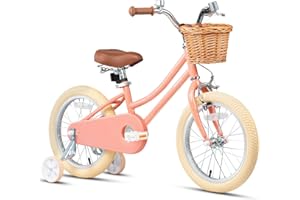 Petimini Girls Bike with Basket for 2-12 Years Old Kids, 12 14 16 18 20 Inch Bicycle with Bell Training Wheels, Multiple Colors