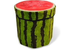 CHEFAN Fruit Storage Stool Ottoman,Tree Stump Stool,Cute Folding Storage Toy Box,Collapsible Storage Seat Chest,Wood Stump Organizer Stool for Toy,Cloth and Kids