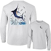 Blue Marlin Out of Water & Little Fishes Fishing Long Sleeve Tee