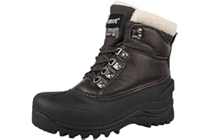 riemot Women's Men’s Winter Ankle Boots Waterproof Outdoor Snow Boot Warm Fur Lined Comfortable Non-slip Lace-up Booties for 