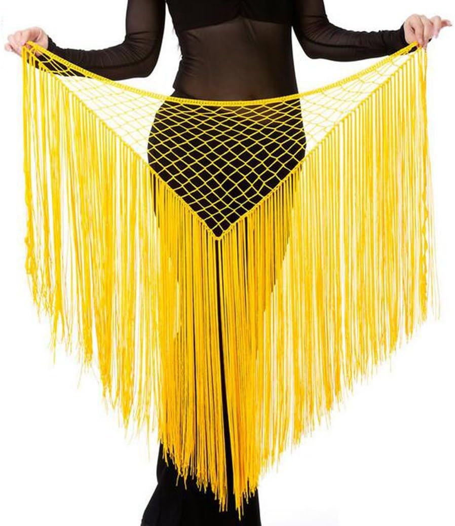 Women's Belly Mesh Dance Flashy Fringe Hip Scarf Skirt Wrap Belt Waistband