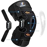 Hinged Knee Brace for Women/Men, Knee Braces for Knee Pain with GEL Patella Stabilizer, Plus Size Knee Brace with Removable Dual Side Stabilizers, Knee Support for Meniscus Tear,Relieves ACL,Arthritis