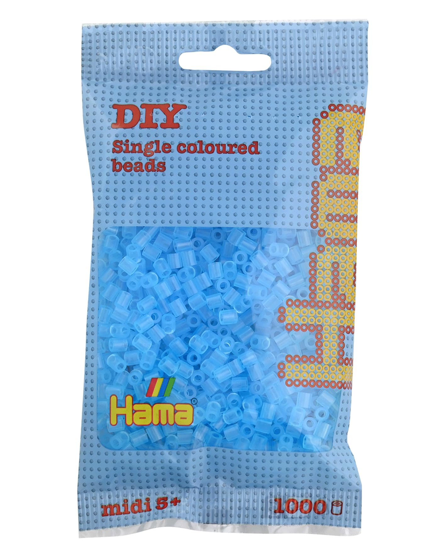 Hama Translucent Aqua - 1000 Beads in Bag Multicolour