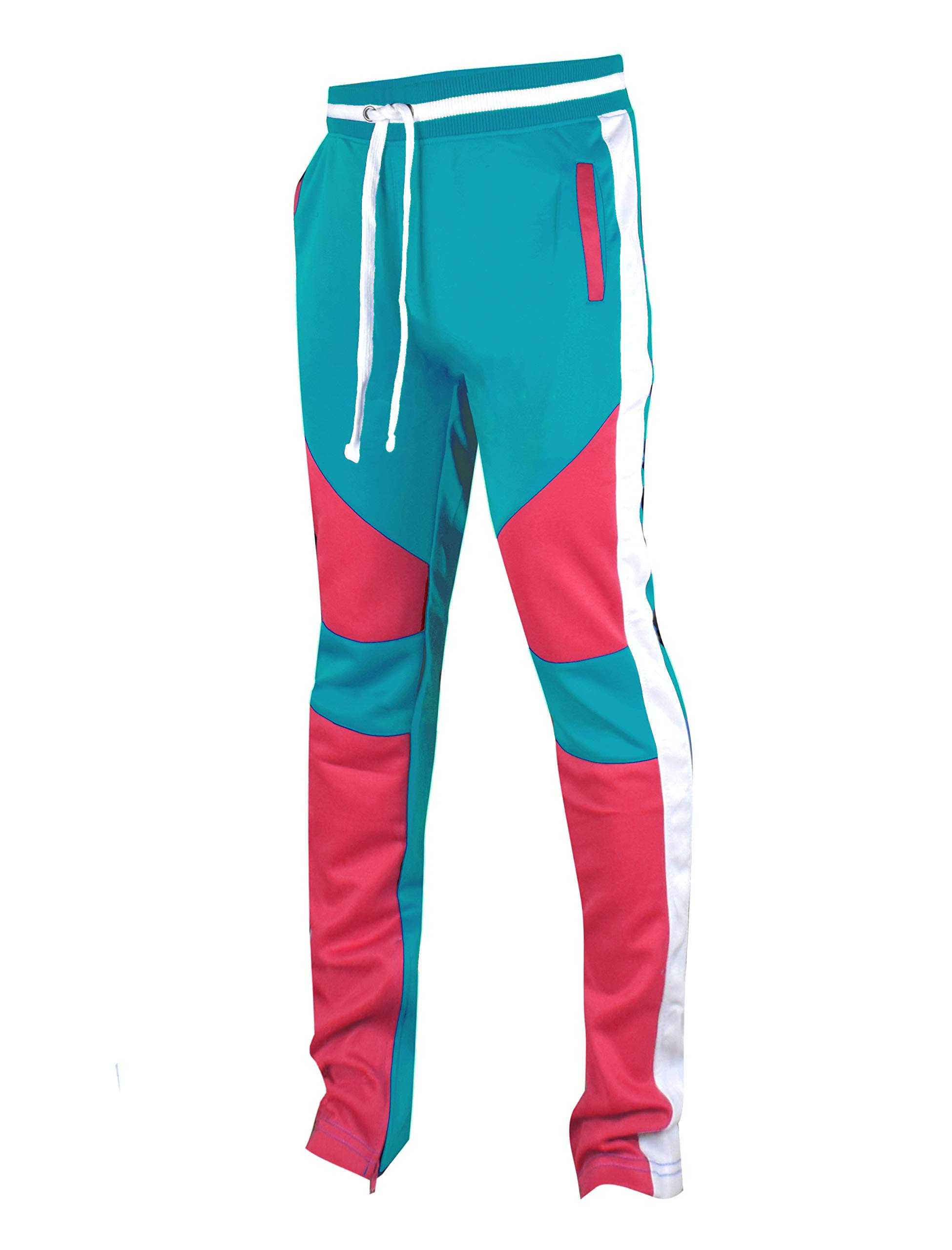 Photo 1 of ***DAMAGED - SEE NOTES/PICTURES***
SCREENSHOT Men's Premium Workout Lifestyle Color Block Fashion Track Pants P41901-Turquoise-Medium