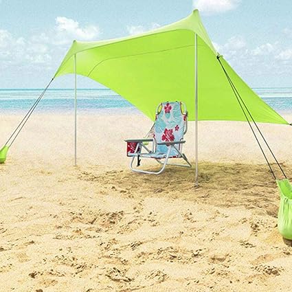 Chalkalon Parasol De Plage Anti Vent 210 Cm X 210 Cm Tente De Plage Anti Uv Famille Upf50 Protection Etanche Plage De Tente Avec Sac De Sable