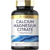 Carlyle Calcium Magnesium Citrate with Vitamin D3 | 150 Capsules | Non-GMO &amp; Gluten Free Supplement