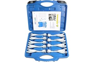 9pc Common Rail Injection Fuel Line Socket Set 12 Point Injector Fuel Line Socket 1/2" Dr 12mm 14mm 16mm 17mm 18mm 19mm 21mm 