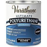 Varathane Water-Based Ultimate Gloss Polyurethane | Water-Based, Crystal Clear Interior Wood Protection, Fast Dry Time, Scratch Resistance, Covers Up to 125 Sq Ft, Quart