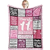 Hocgiwd 11 Year Old Girl Birthday Gifts, Gifts for 11 Year Old Girl, 11th Birthday Gift for Girls, 11th Birthday Decorations for Girls Blanket 60x50in