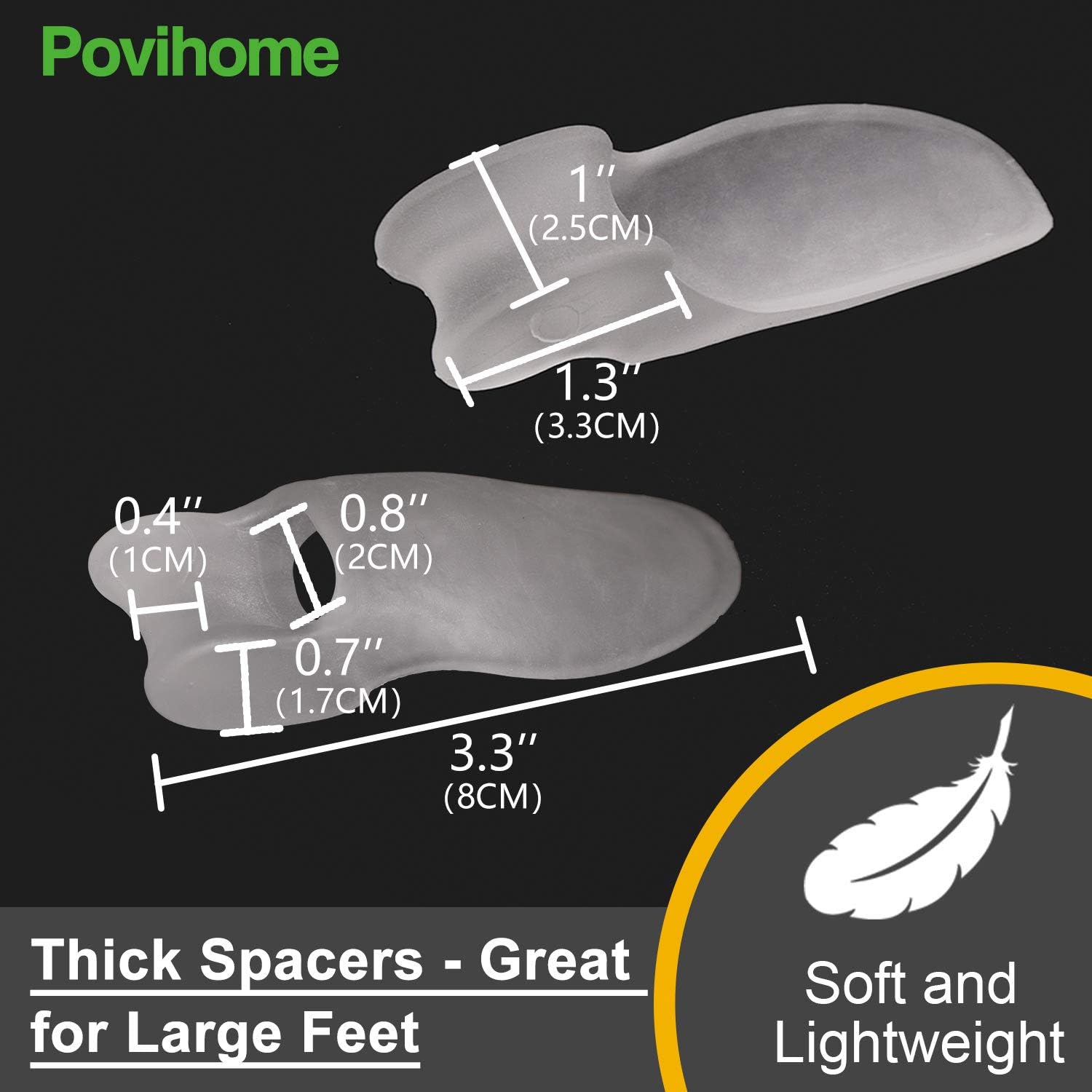 Povihome 8 Pack Bunion Cushion and Protector, Bunion Pads, Bunion Corrector and Bunion Relief with Gel Shield, Treat Pain in Big Toe Joint, Realign Big Toe and Relieve Bunion Pain: Health & Personal Care