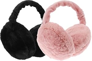CLISPEED 2pcs Fashionable Plush Earmuffs Ear Warmers Ear Muffle Windproof Ear Muffs Unisex Foldable Ear Covers for Men Women Outdoor Running Skiing Riding