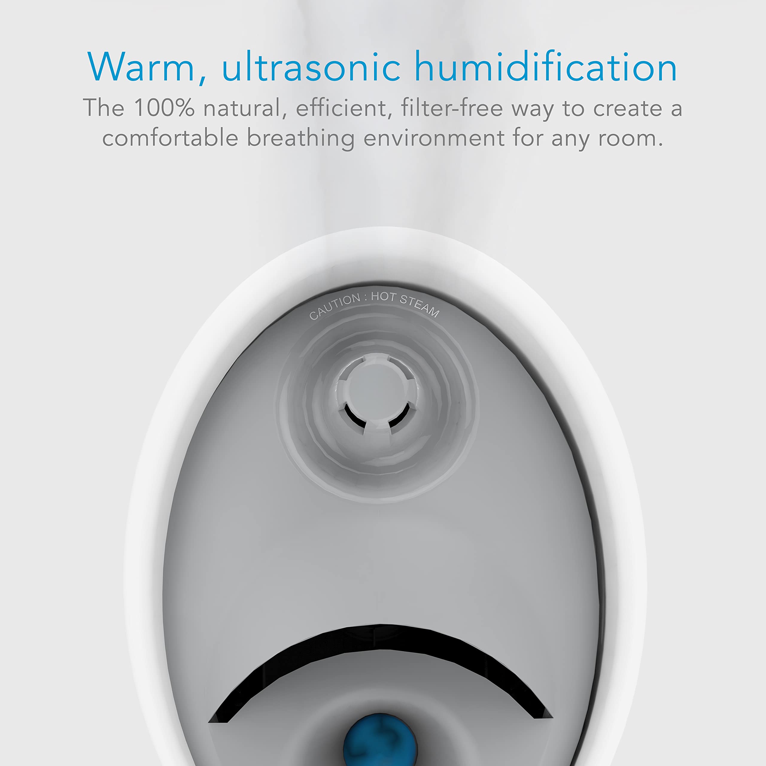 Steamfast SF-920 Warm Mist Humidifier and Steam Vaporizer with Auto Shut-Off, Filter-Free Design, Aromatherapy Essential Oil Ready, 1 Gallon Capacity,White