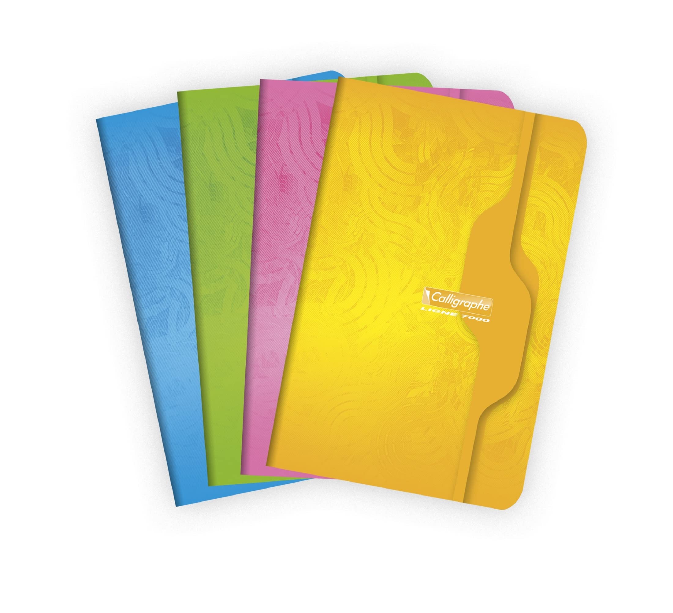 Calligraphe 70C Set of 10 Stapled Notebooks (a Clairefontaine Brand) - 11x17 cm - 96 Small Squares Pages - 70 g White Paper - Recycled Varnished Card Cover - Random Colours