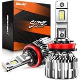 SEALIGHT H11/H9/H8 Bulbs, 70000LM 800% Super Brighter 6500K Cool White H11 Fog Bulbs with 15000 RPM Cooling Fan, Plug N Play, Pack of 2