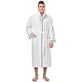 Arus Men's Hooded Classic Bathrobe Turkish Cotton Robe with Full Length Options