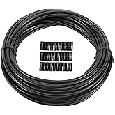 YaeMarine 5mm X 50ft Bicycle/Bike Lined Brake Cable Housing with 30Pcs Cable End Caps, Black
