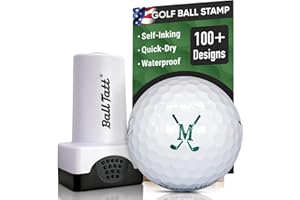 Ball Tatt - Monogram Golf Ball Stamp - Self-Inking Marker - Quick-Dry Permanent Marking Tool, No Leaks or Refills, Reusable & Waterproof Golfing Stamper - Ideal Gift for Golfers, Dads, Retirement.