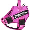 voopet Service Dog Harness, Emotional Support Pet Vest Harness, Reflective Breathable and Adjustable No-Pull ESA Dog Harness for Small Medium Large Dogs (with 4 PCS Removeable Tags)