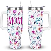 bchiijds 40 oz Mom Cup Mothers Day Tumbler with Handle Lid and Straw, Mother's Day Christmas Birthday Gifts for Mom from Daughter Son, Mama Gifts for Moms