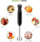 Bonsenkitchen Hand Blender 300W Immersion Stick Blender 2 Speeds HB3201 Black view 3