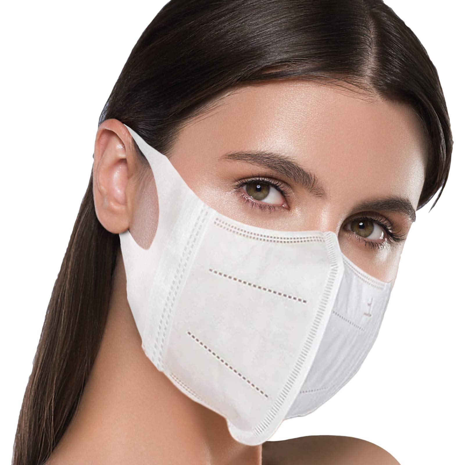 TANNESS (Pack of 50) 3-Ply 3 Layer Disposable Face Mask - Earloop Protection Masks Cup Style Air-blow Polyester Comfort Ear-loops