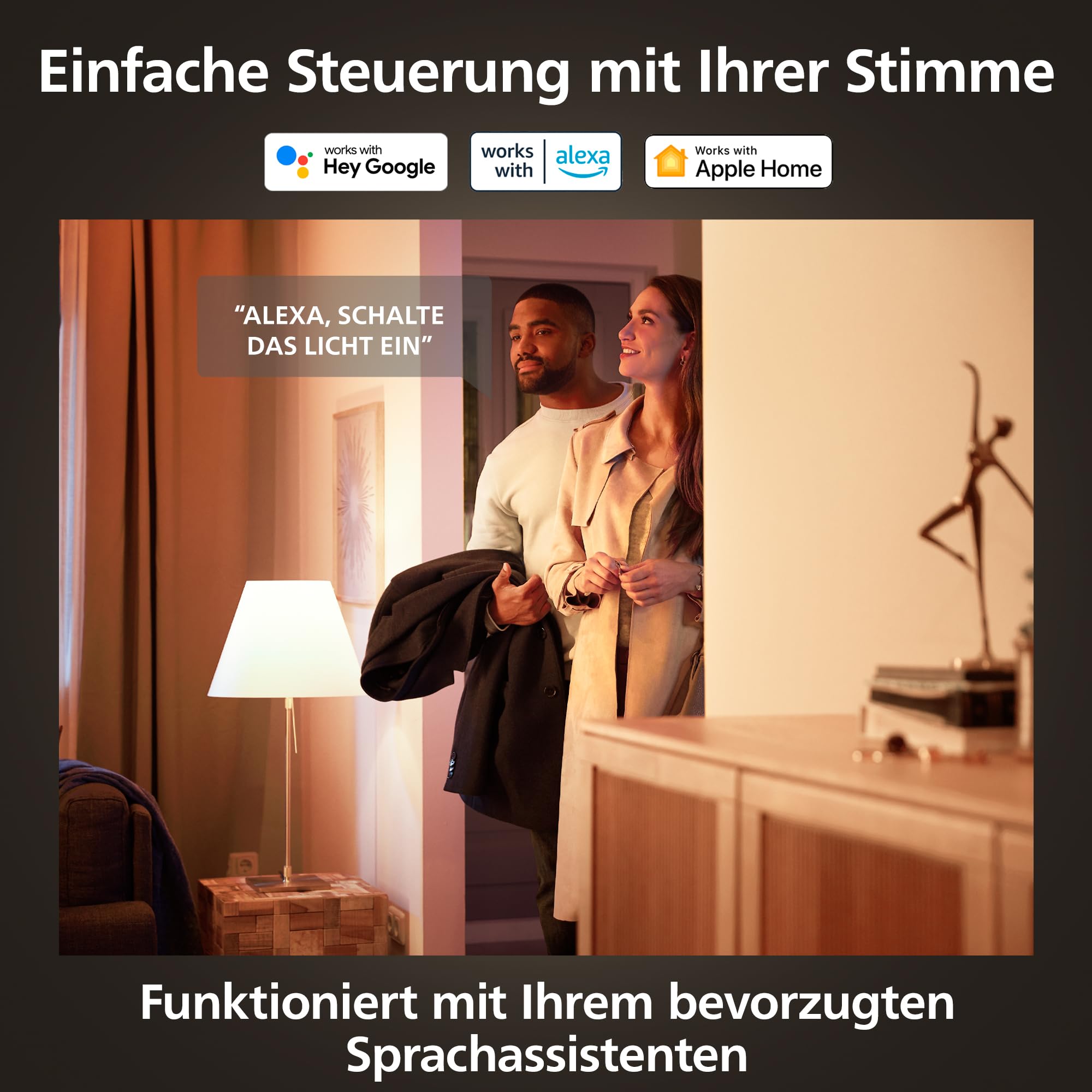 Philips Hue White Ambiance GU10 LED Spot 5er Pack (400lm), dimmbare LED Lampen für das Hue Lichtsystem mit warmweißem/kaltweißem Licht, smarte Lichtsteuerung über Sprache und App 5