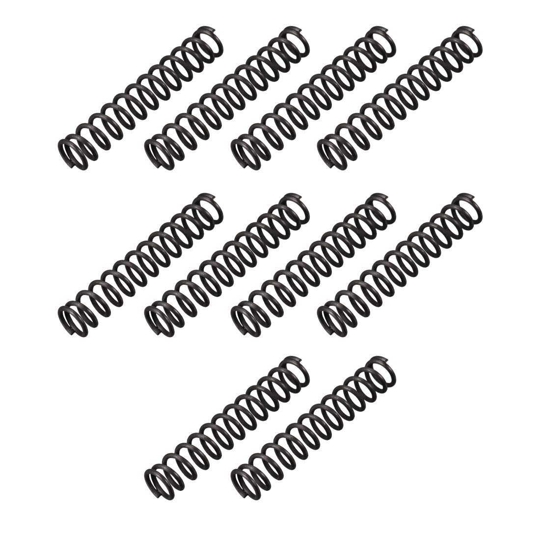 sourcingmap Compression Spring - 1.2mm Wire Dia , 9mm OD , 50mm Free Length Spring Steel Extension Spring,Black,10Pcs